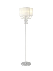 Freida Polished Chrome-White Crystal Floor Lamps Diyas Modern Crystal Floor Lamps